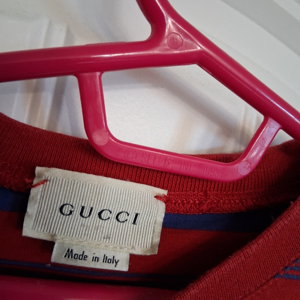 Gucci Kids Striped Red Blue Green Tee - Picture 3 of 5